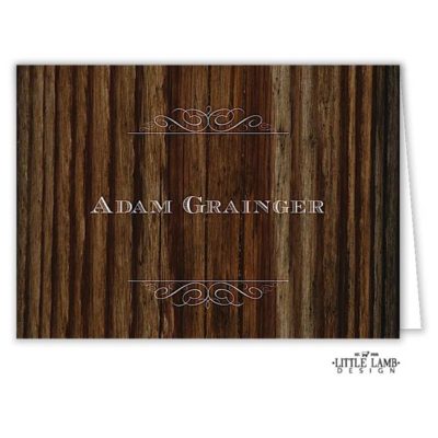 Cherry Wood Folded Place Card